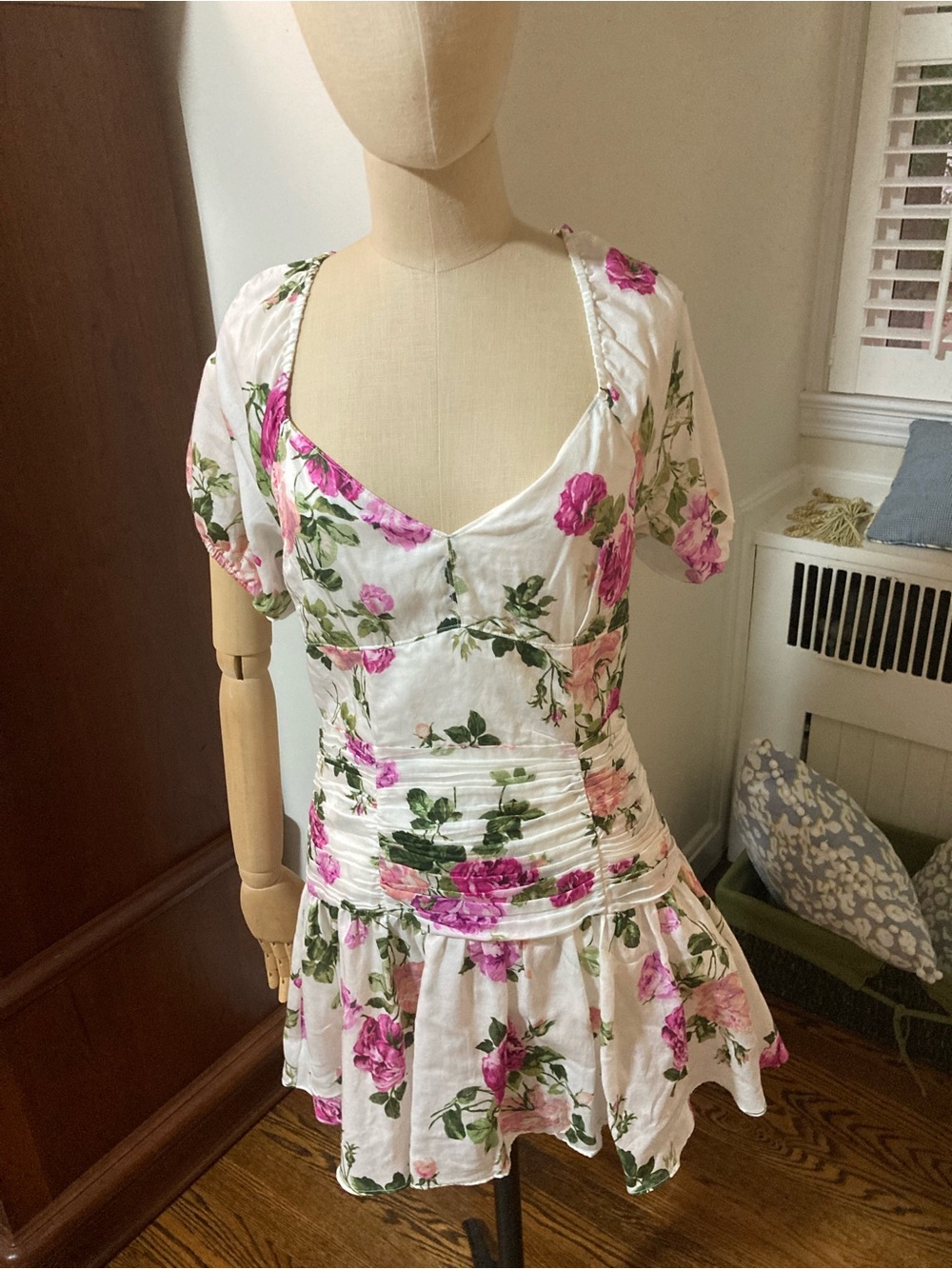 Romantic Retro Floral Mini Dress